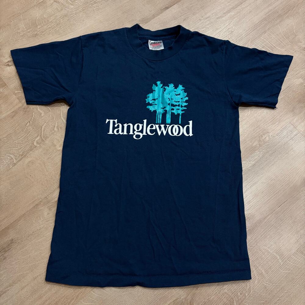 Vintage 90s Tanglewood Music Venue T-Shirt Men's Small S Navy Blue Lenox MA Tour